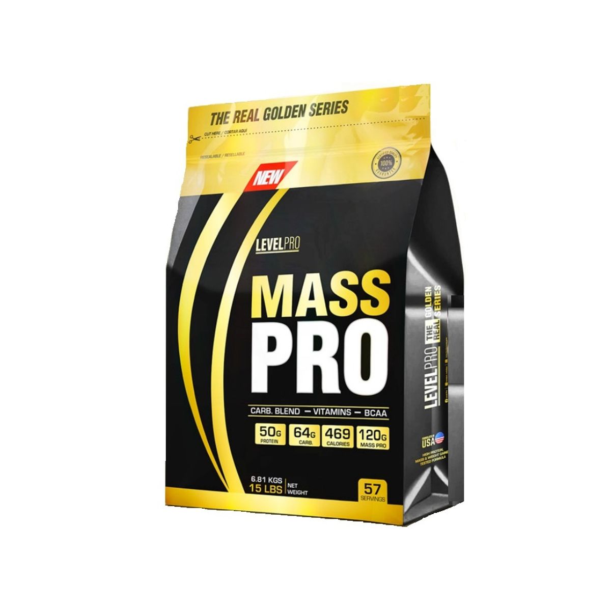 LEVEL PRO - Proteína Mass Pro 6.81 kg Chocolate + Tomatodo