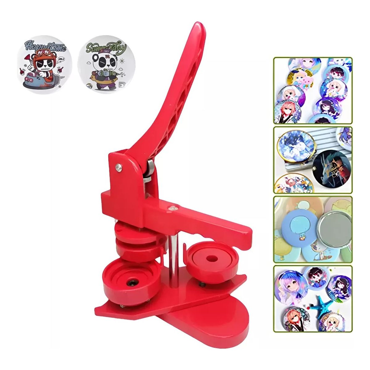 TOYUN TOYUN - Maquina De Chapitas Prensa Matriz De 58mm Color Rojo