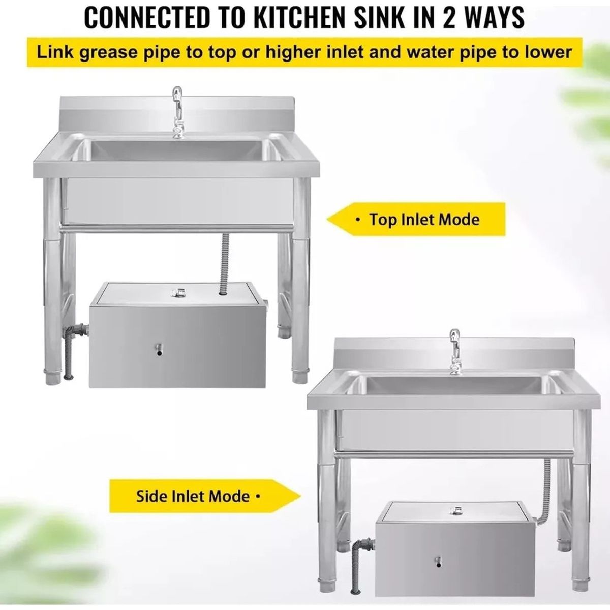 QUICK - 500250250mm 100% Acero Inoxidable 40lts Trampa De Grasa