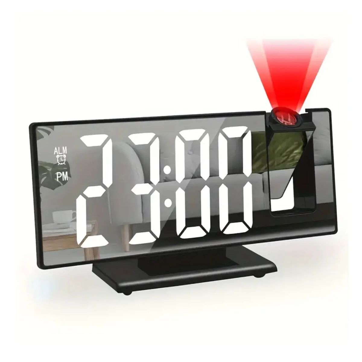 GENERICO - Reloj Despertador Digital con Pantalla LED Grande de Espejo