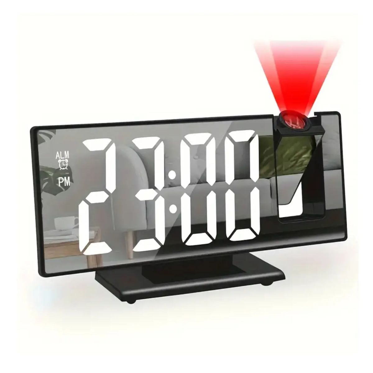 GENERICO - Reloj Despertador Digital con Pantalla LED Grande de Espejo