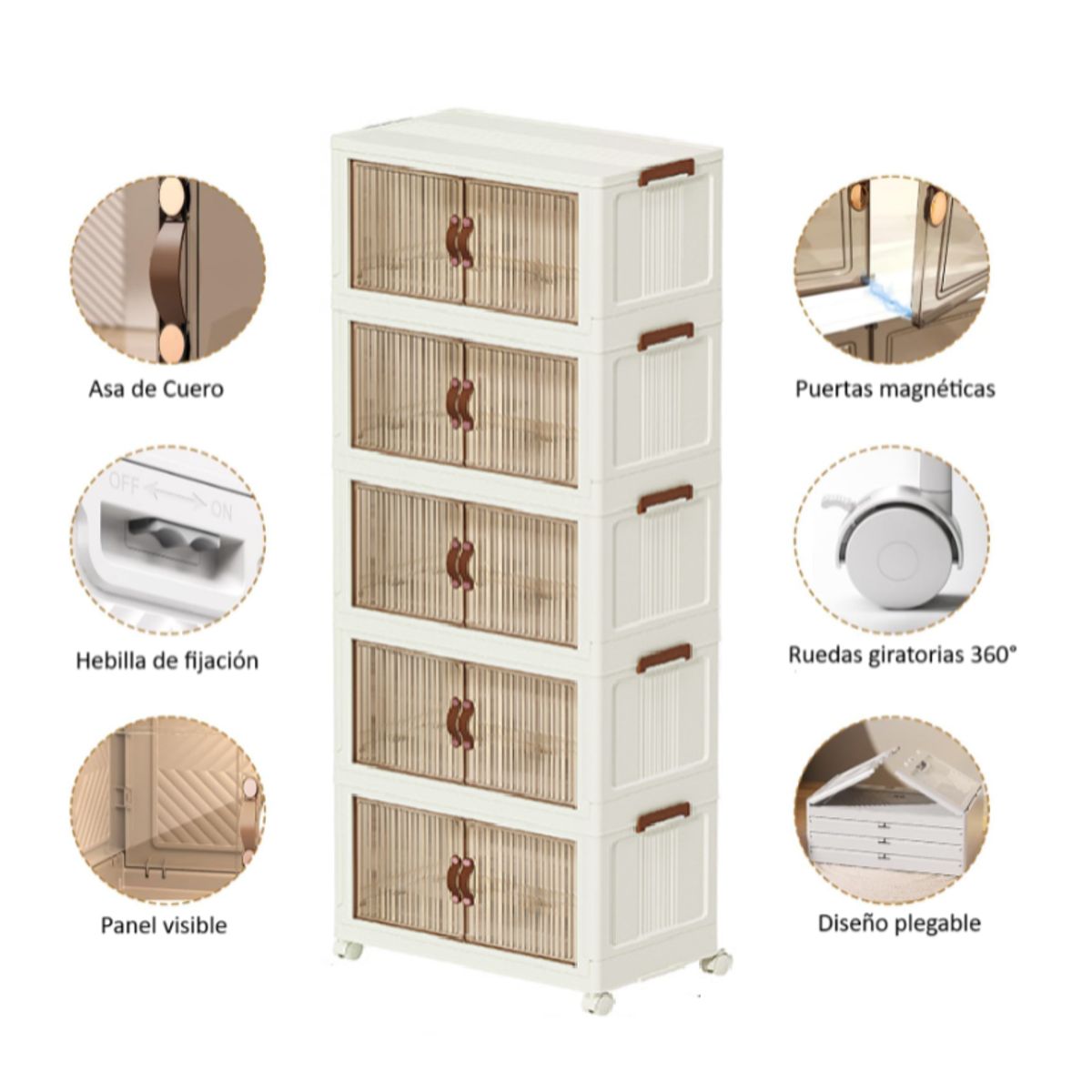 GENERICO - Gabinete de Almacenamiento Caja Organizadora De 5 Niveles