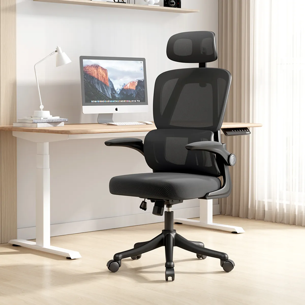VIDITA - Silla Amia Ergonómica De Oficina Soporte Lumbar Elástico Amia Negro