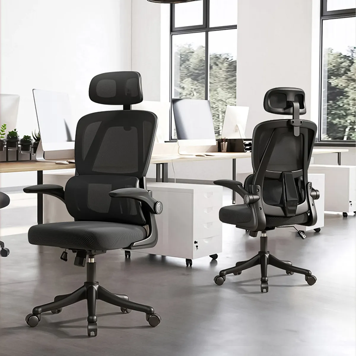 VIDITA - Silla Amia Ergonómica De Oficina Soporte Lumbar Elástico Amia Negro