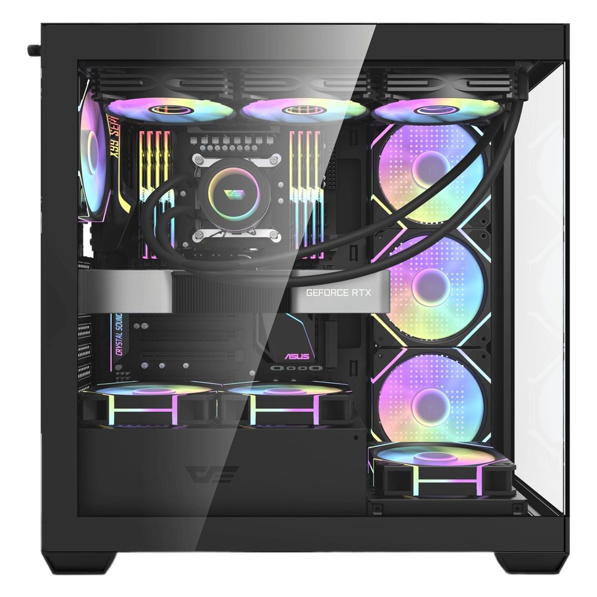 U BUY - Gabinete De Computadora Ds900 Atx De Vidrio Templado Negro