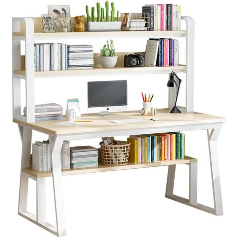 ANYHOGAR - Escritorio de computadora moderno de madera con marco multifuncional