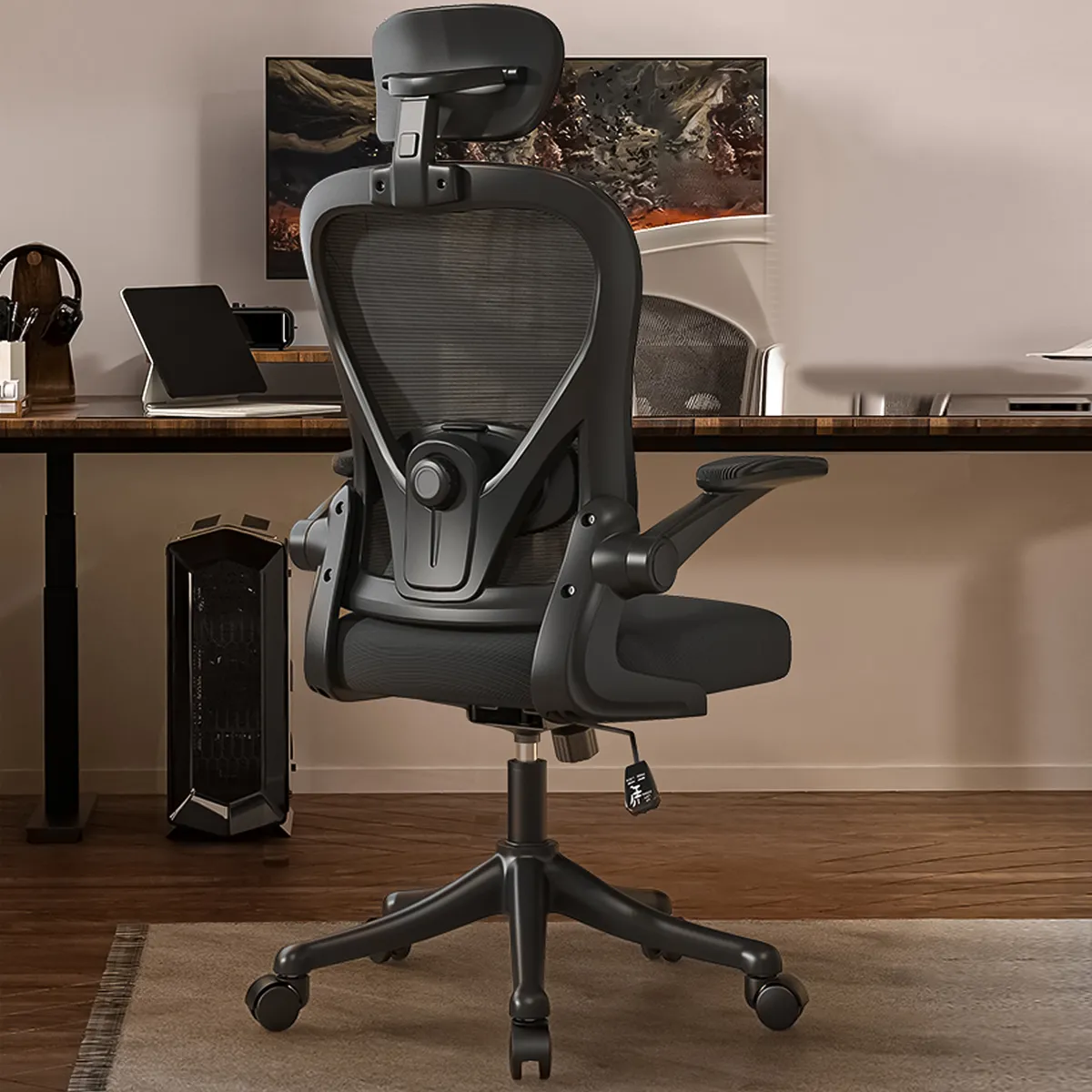 VIDITA - Silla Ergonómica De Oficina Soporte Lumbar Ajustable Amia Negro