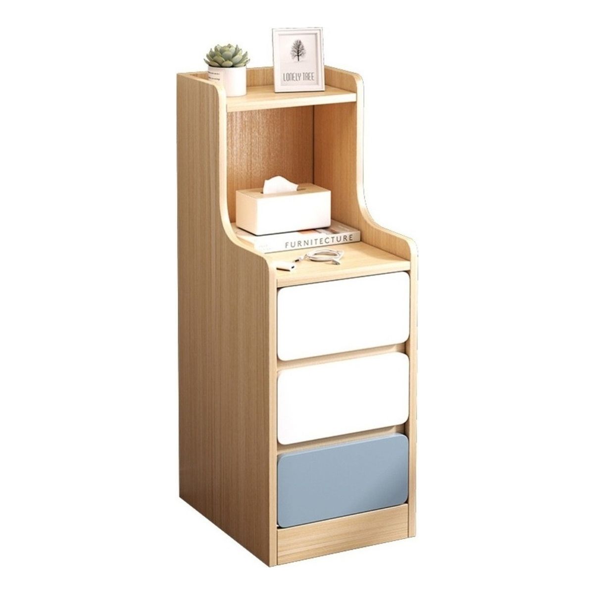 ANYHOGAR - Mesita de noche moderna y sencilla para dormitorio