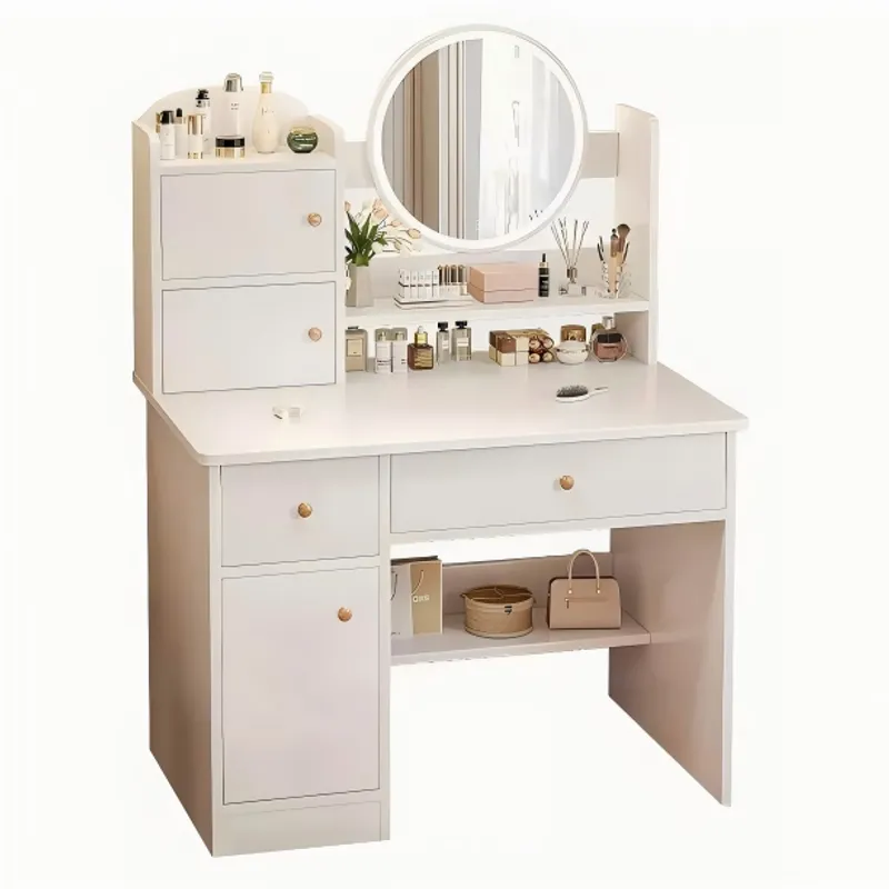 ANYHOGAR - Tocador Multifuncional Con Espejo Led Con Cajas sólo Mesa