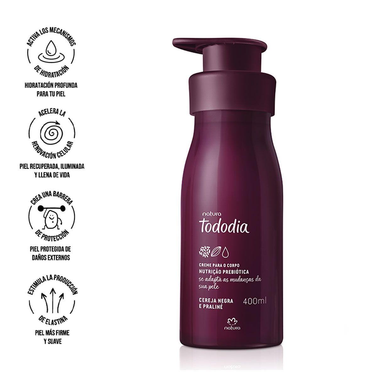 NATURA - Tododia cereza negra y almendras dulces Hidratante corporal 400 ml