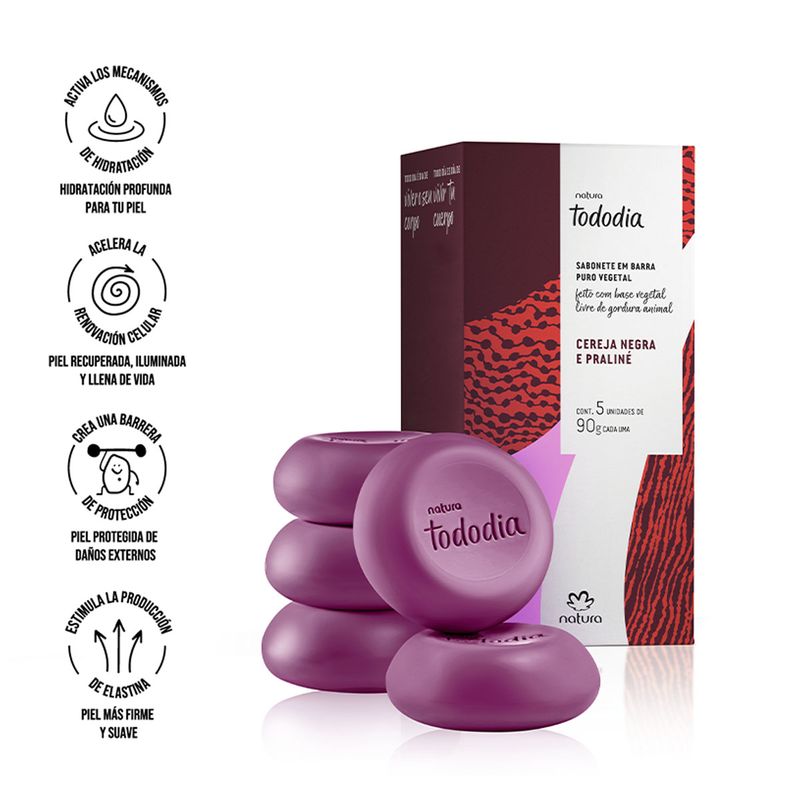 NATURA - Tododia cereza negra y almendras dulces Jabones en Barra