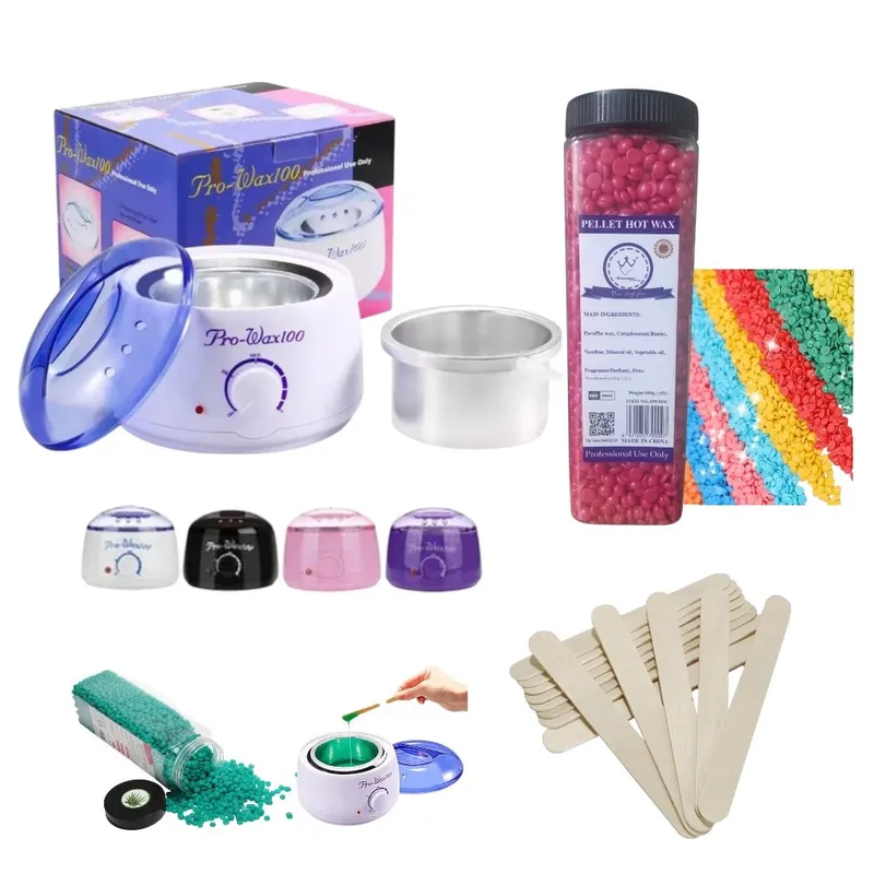 GENERICO - Pack Depilación Olla para Cera + 500g de Cera + 12 Paletas