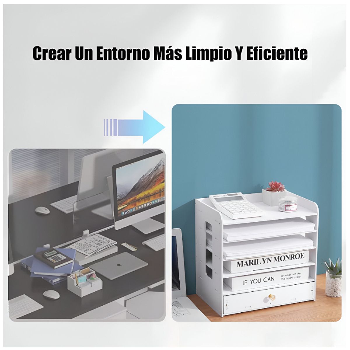 MINARI - Organizador de Escritorio Oficina y Papelería Multiusos 94L