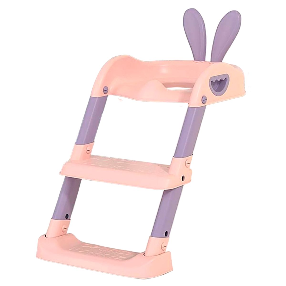 GENERICO - ASIENTO DE INODORO INFANTIL ESCALERA ROSA - OREJAS DE CONEJO