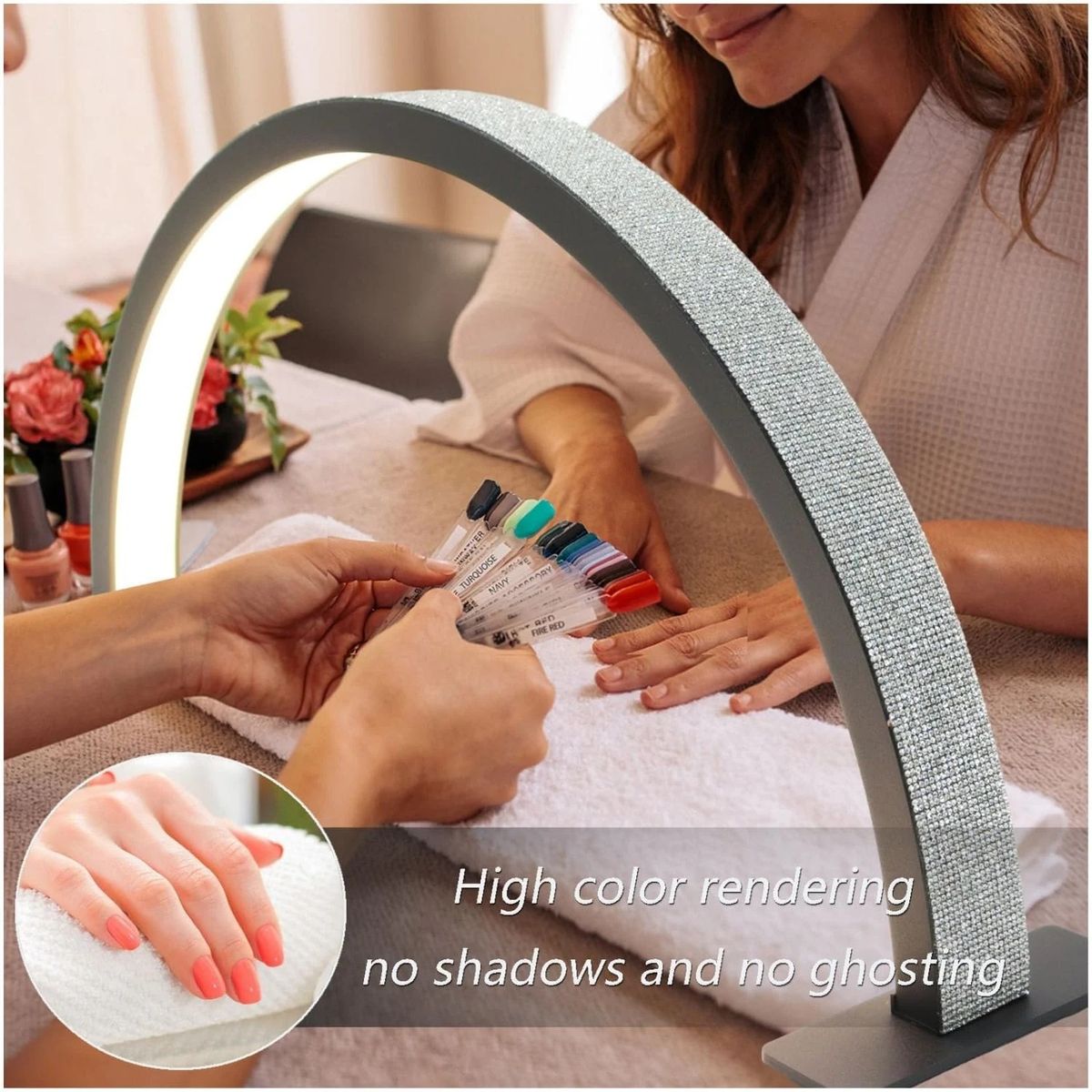 LAN TEN - ARCO LED MOONLIGHT PROFESIONAL DE MESA NEGRO PARA SALÓN