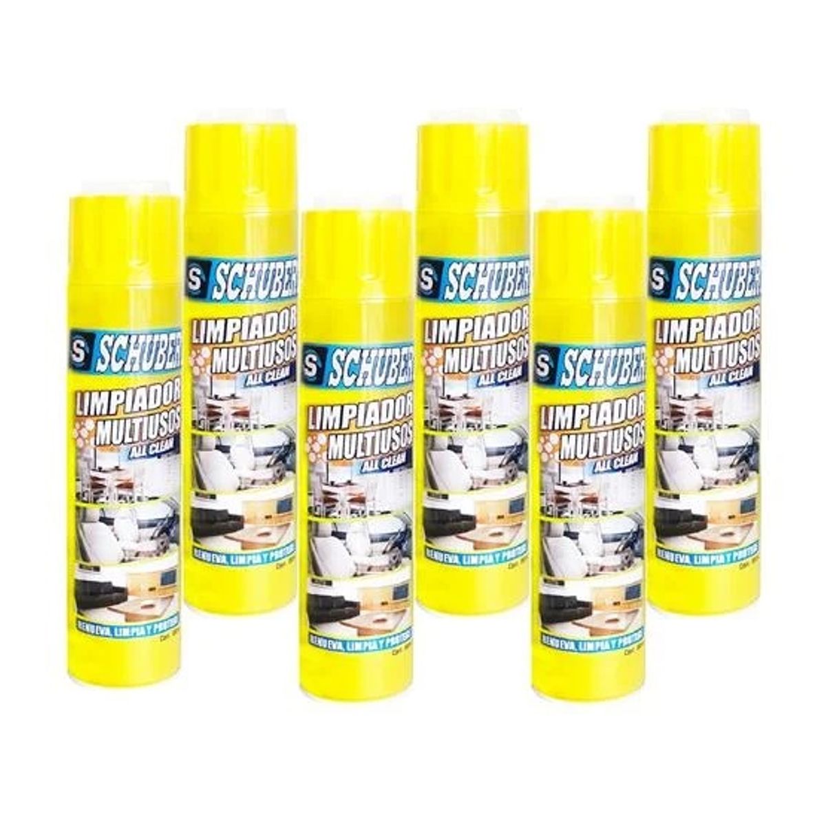 GENERICO - Pack x 06 Espuma Limpiadora Multiusos SCHUBERT 650ML