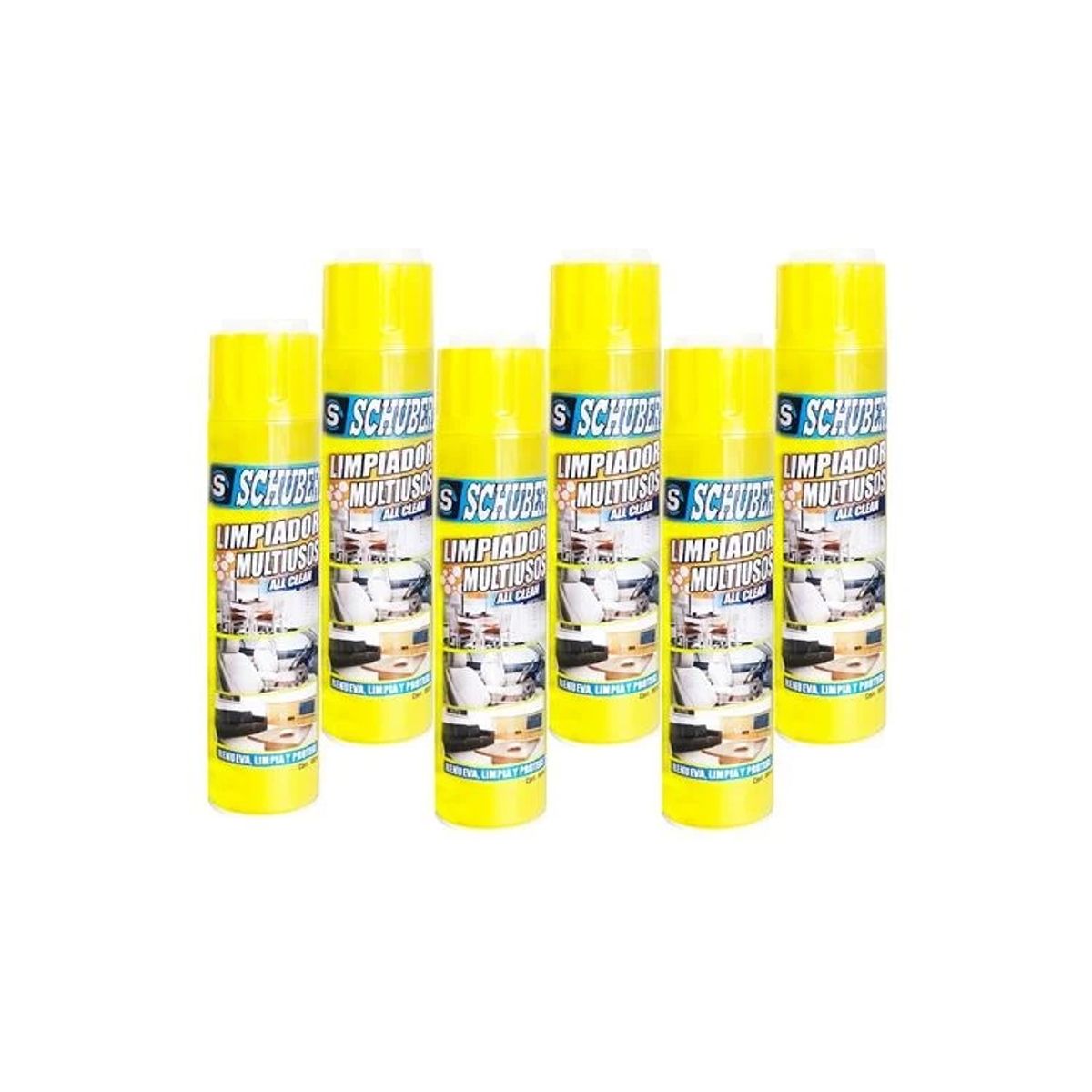 GENERICO - Pack x 06 Espuma Limpiadora Multiusos SCHUBERT 650ML