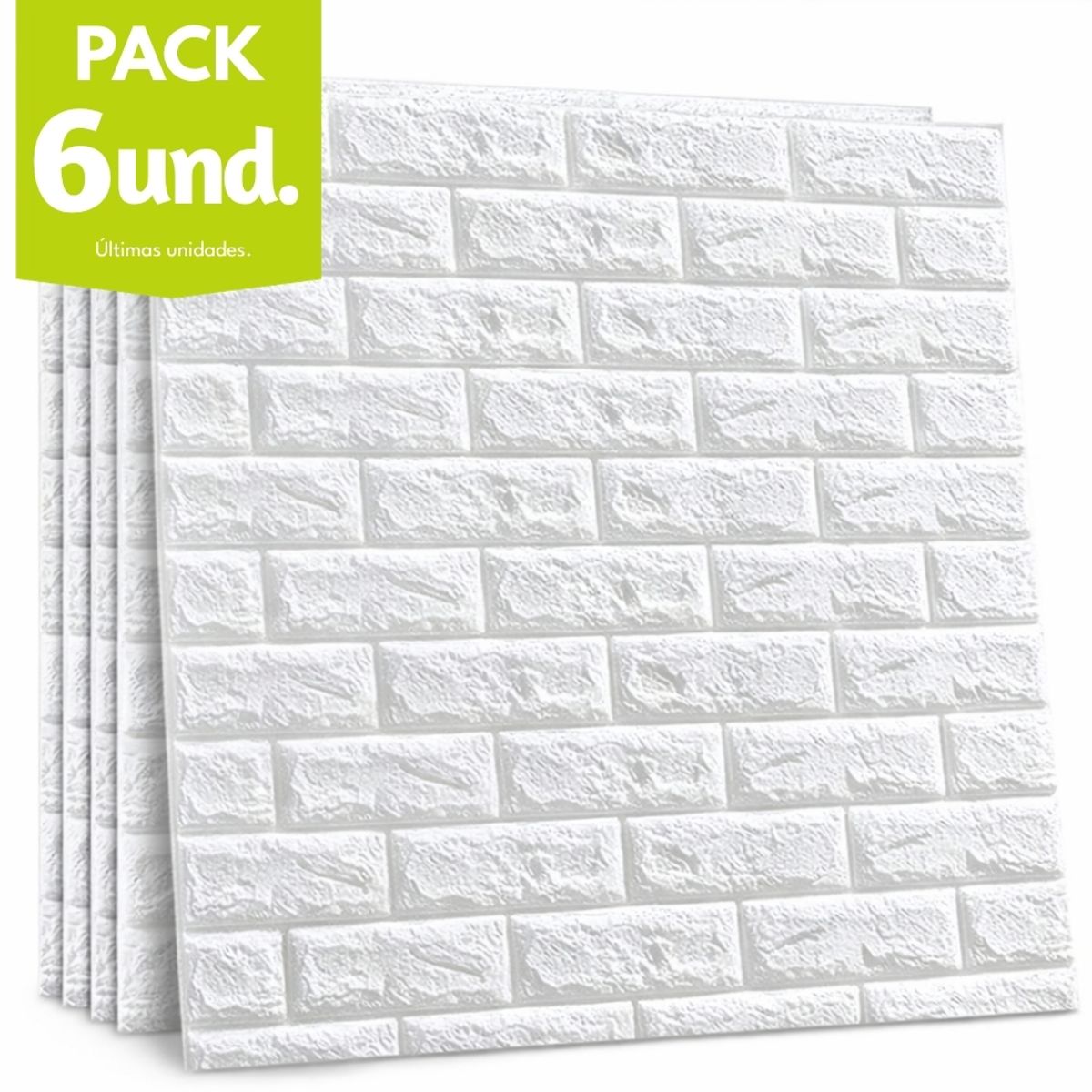 MINARI - Pack x6 Papel Tapiz Espuma 3D Pegatina Autoadhesiva de Pared 77x70CM