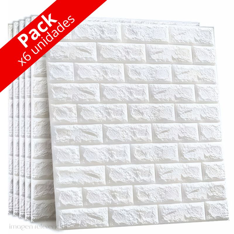 MINARI - Pack x6 Papel Tapiz Espuma 3D Pegatina Autoadhesiva de Pared 77x70CM