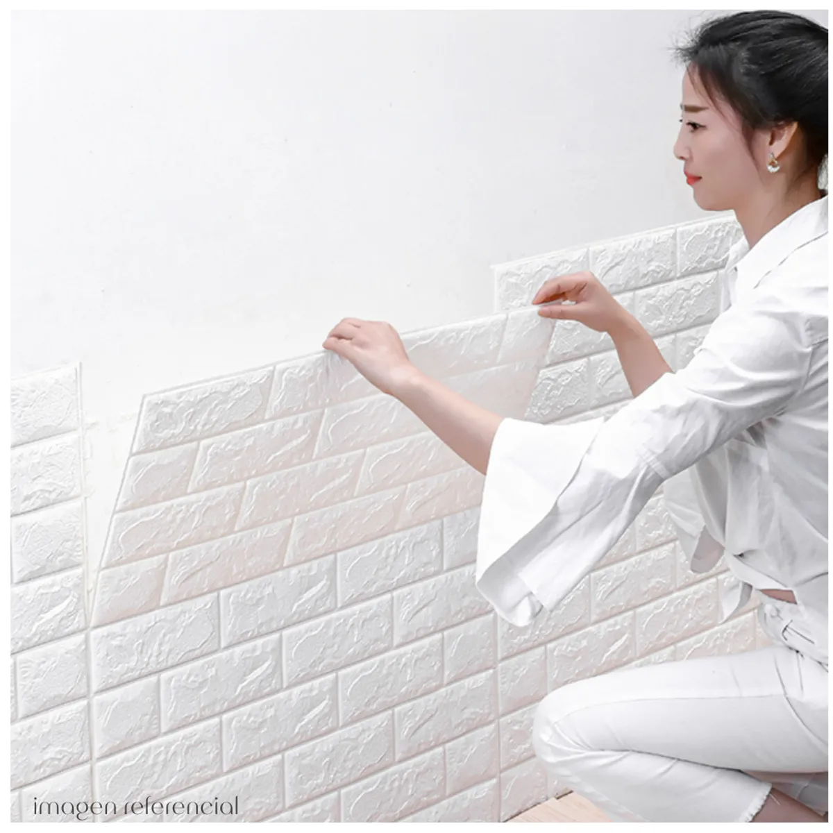 MINARI - Pack x100 Papel Tapiz Espuma 3D Pegatina Autoadhesiva de Pared 77x70CM