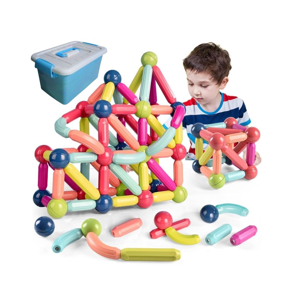 GENERICO - Juego Didáctico Bloques Magnéticos de Construcción - 150pcs