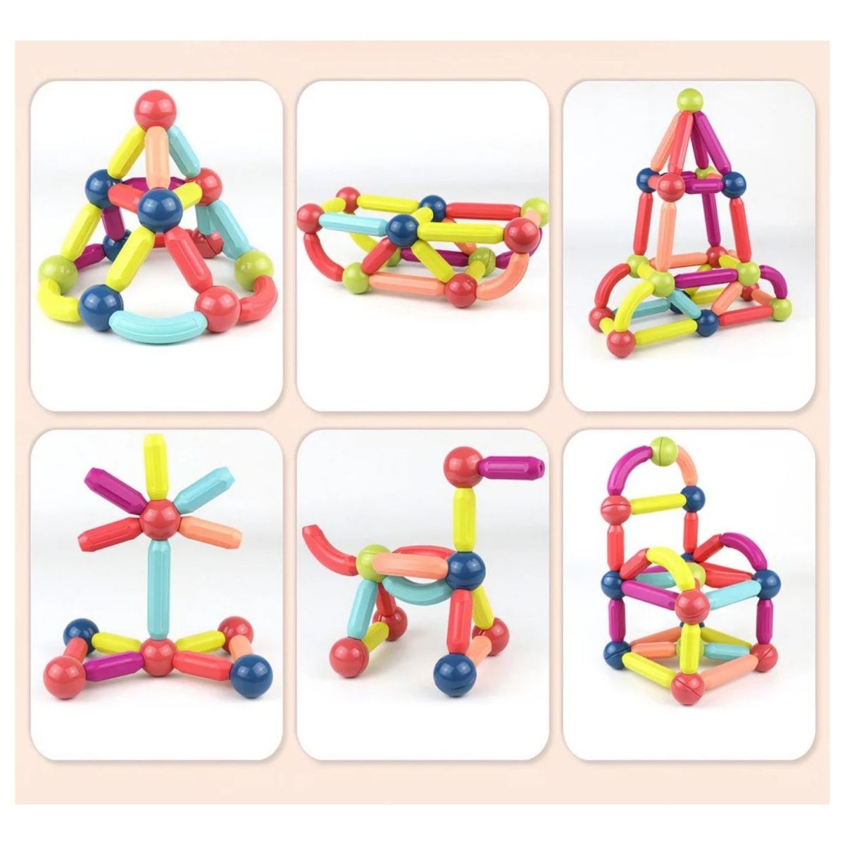 GENERICO - Juego Didáctico Bloques Magnéticos de Construcción - 150pcs