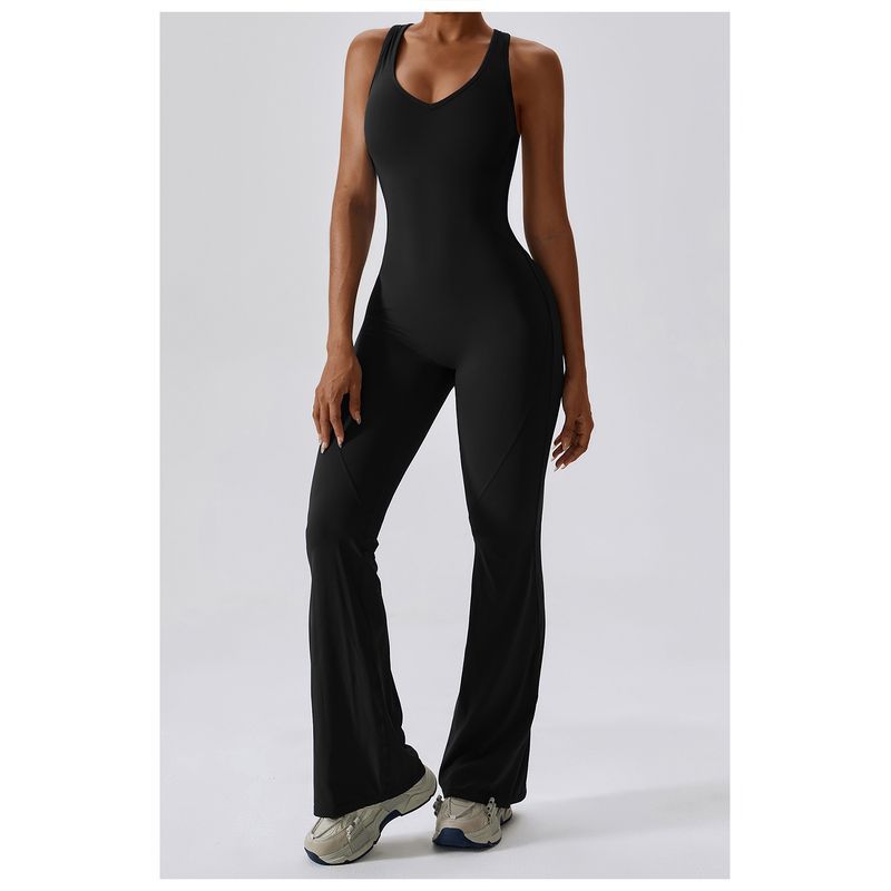 TIOZONEY - Mono deportivo sin mangas para mujer-Negro