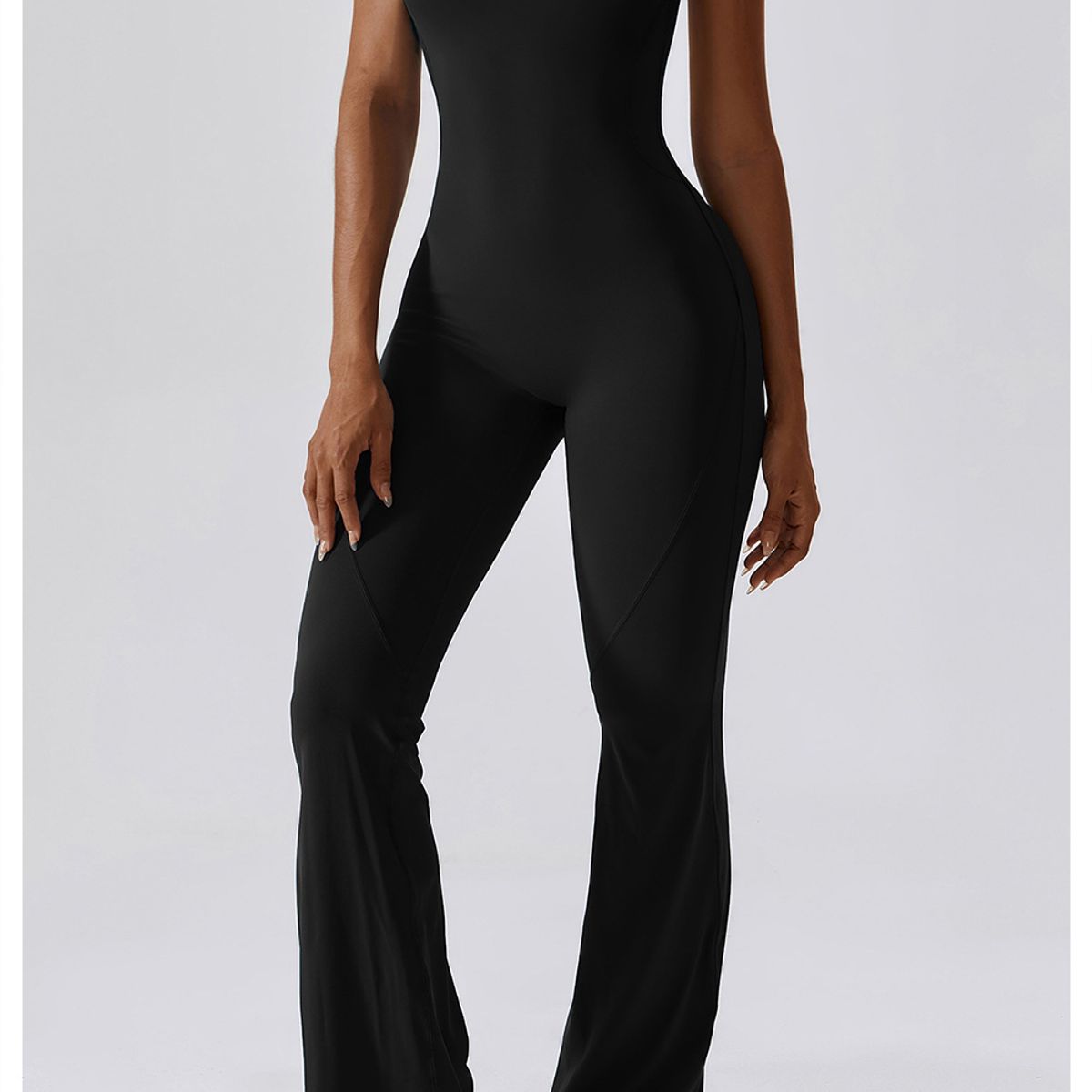 TIOZONEY - Mono deportivo sin mangas para mujer-Negro