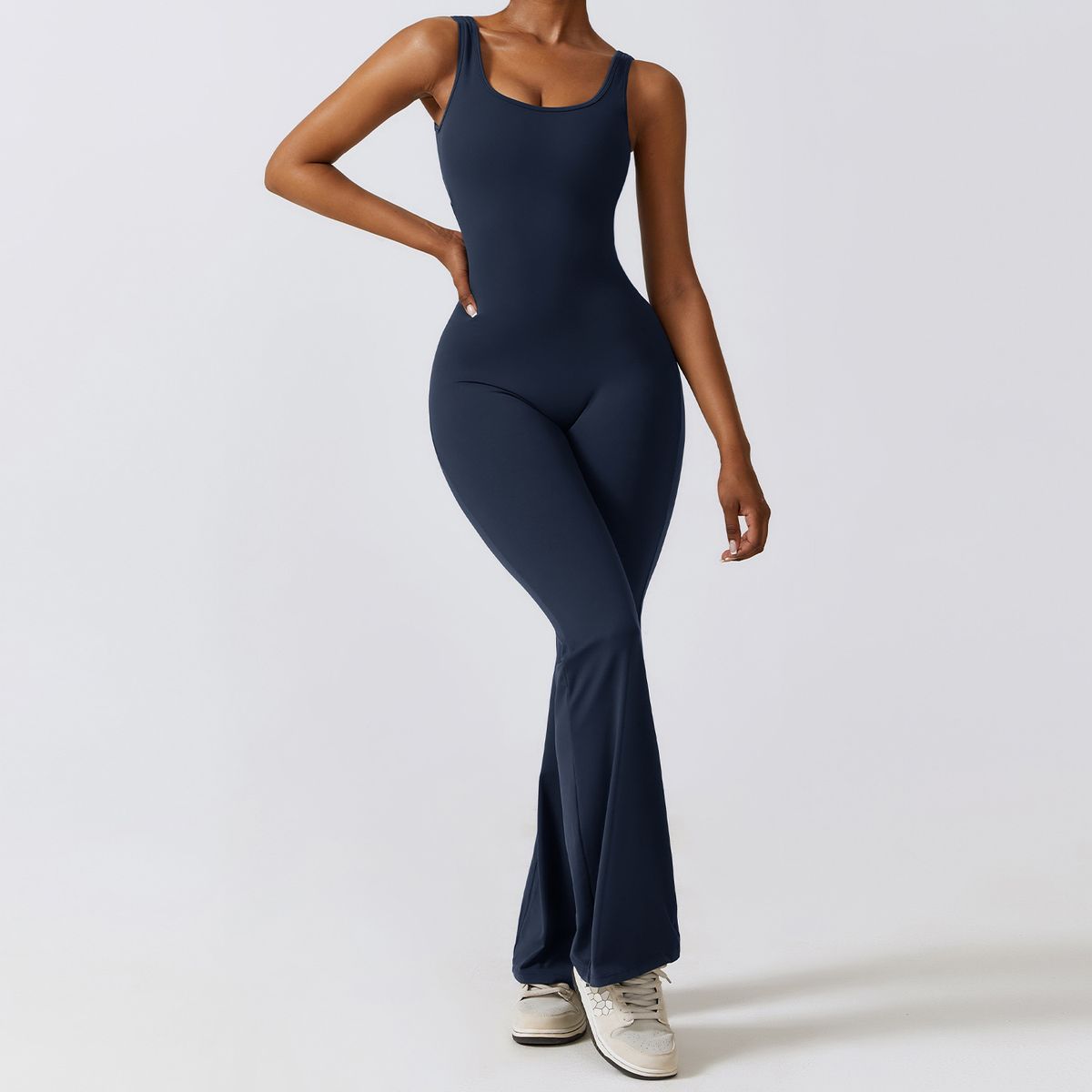 TIOZONEY - Mono deportivo sin mangas para mujer-Azul