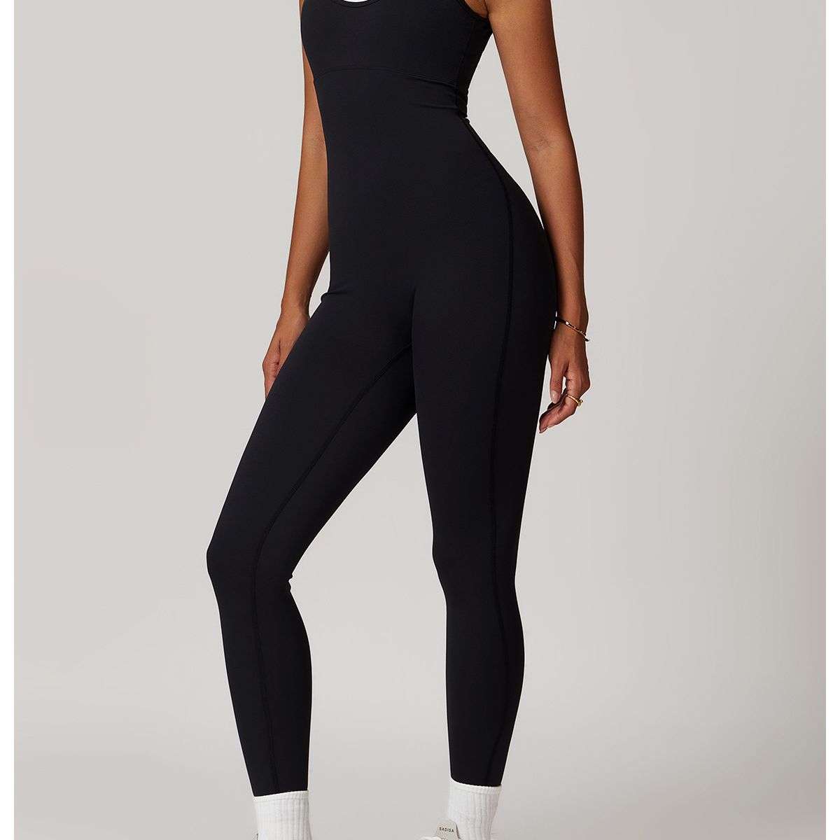TIOZONEY - Mono deportivo de manga corta para mujer-Negro