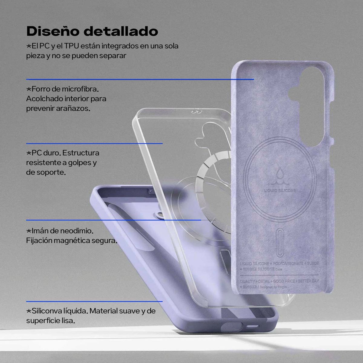 RINGKE - Case Ringke Silicone Magnetic Para Galaxy S24 Lavanda