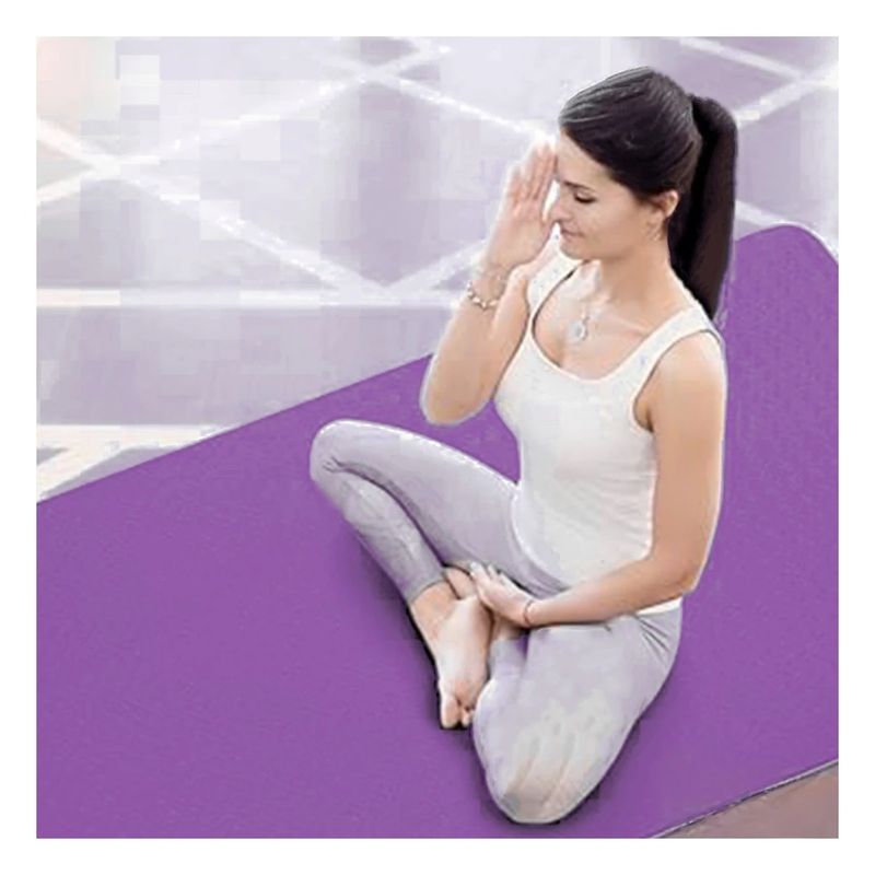 GENERICO - Pack4 Mat Gimnasio en Lila 6mm Y+Banderitas Adhesivas