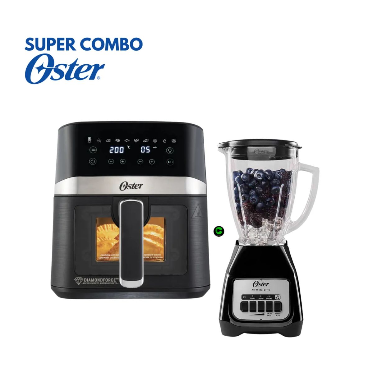 OSTER - Combo Oster Freidora de Aire CKSTAF40WDDF y Licuadora BLSTKAGBPB