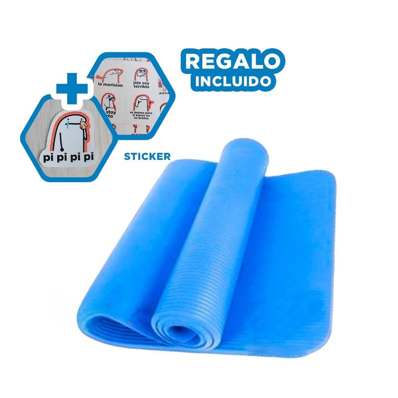 GENERICO - Pack12 Alfombra Util de Gym Azul 8mm Y+Regalo Stickers