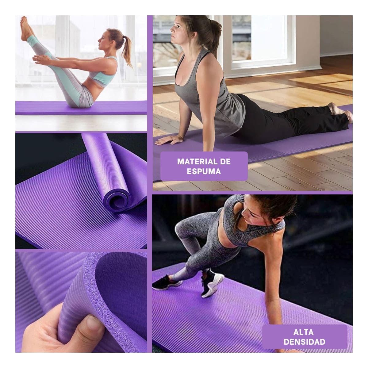 GENERICO - Alfombra de 10mm para Ejercitarse en Casa Morado