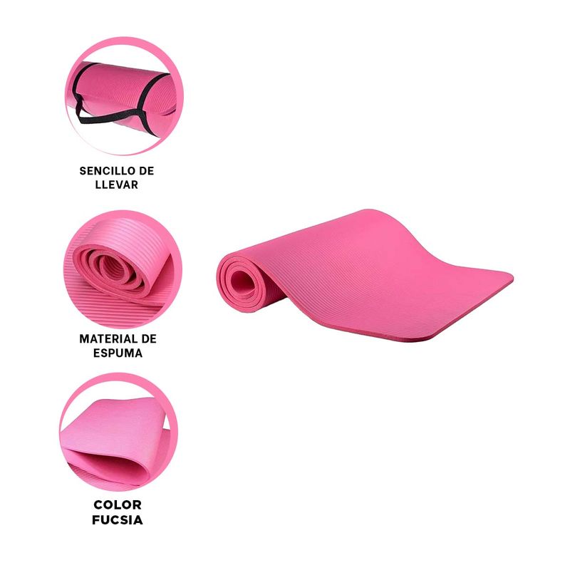 GENERICO - Pack4 Alfombra para Pilates en Fucsia Y+Banderitas Adhesivas