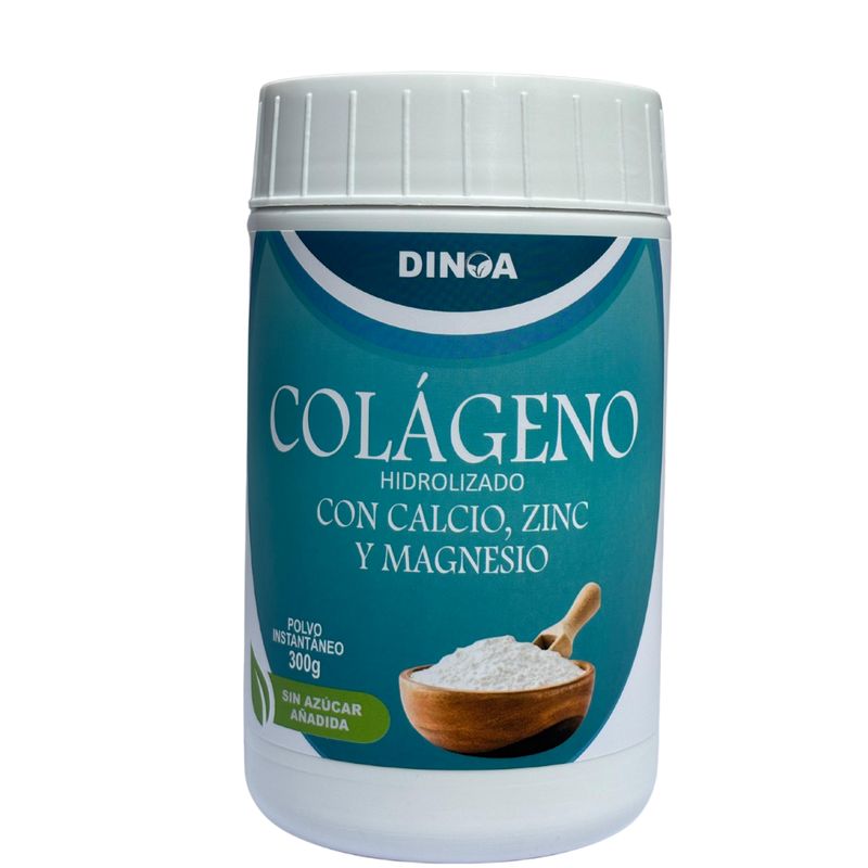 DINOA - Colágeno Hidrolizado & Zinc Calcio y Magnesio 300g Dinoa-  Salud Ósea y Articular