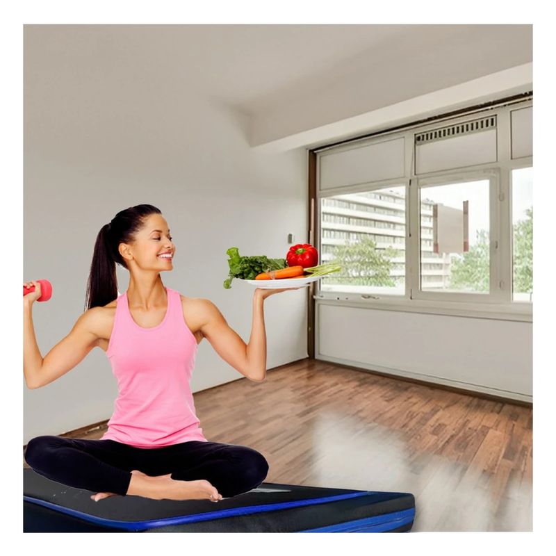 GENERICO - Pack4 Colchon para Pilates de 1M en Negro y Azul