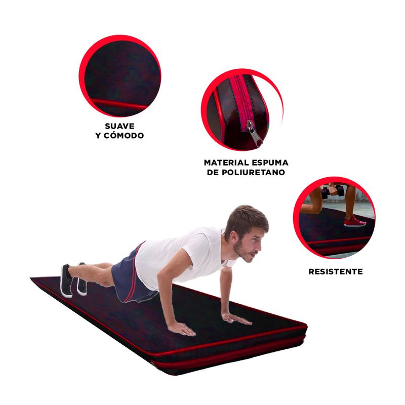 GENERICO - Pack2 Colchoneta Fitness en 1M Rojo Y+Regalo Agendita