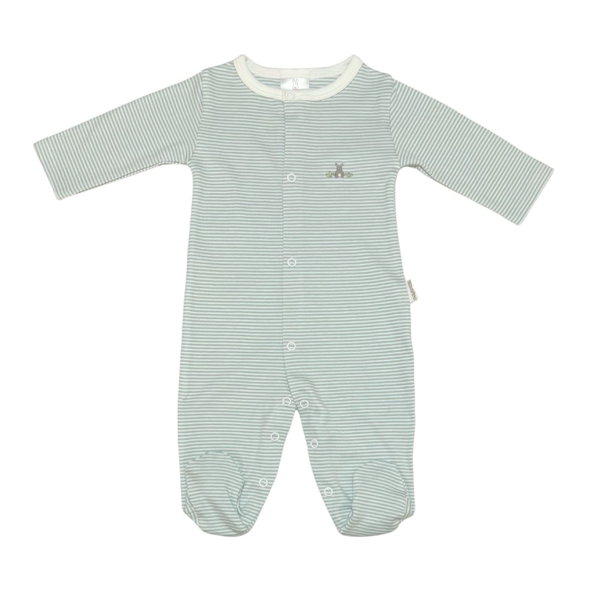 WAWA PIMA - PIJAMA BEBE NIÑO CON PIE LISTADO VERDE RABBIT