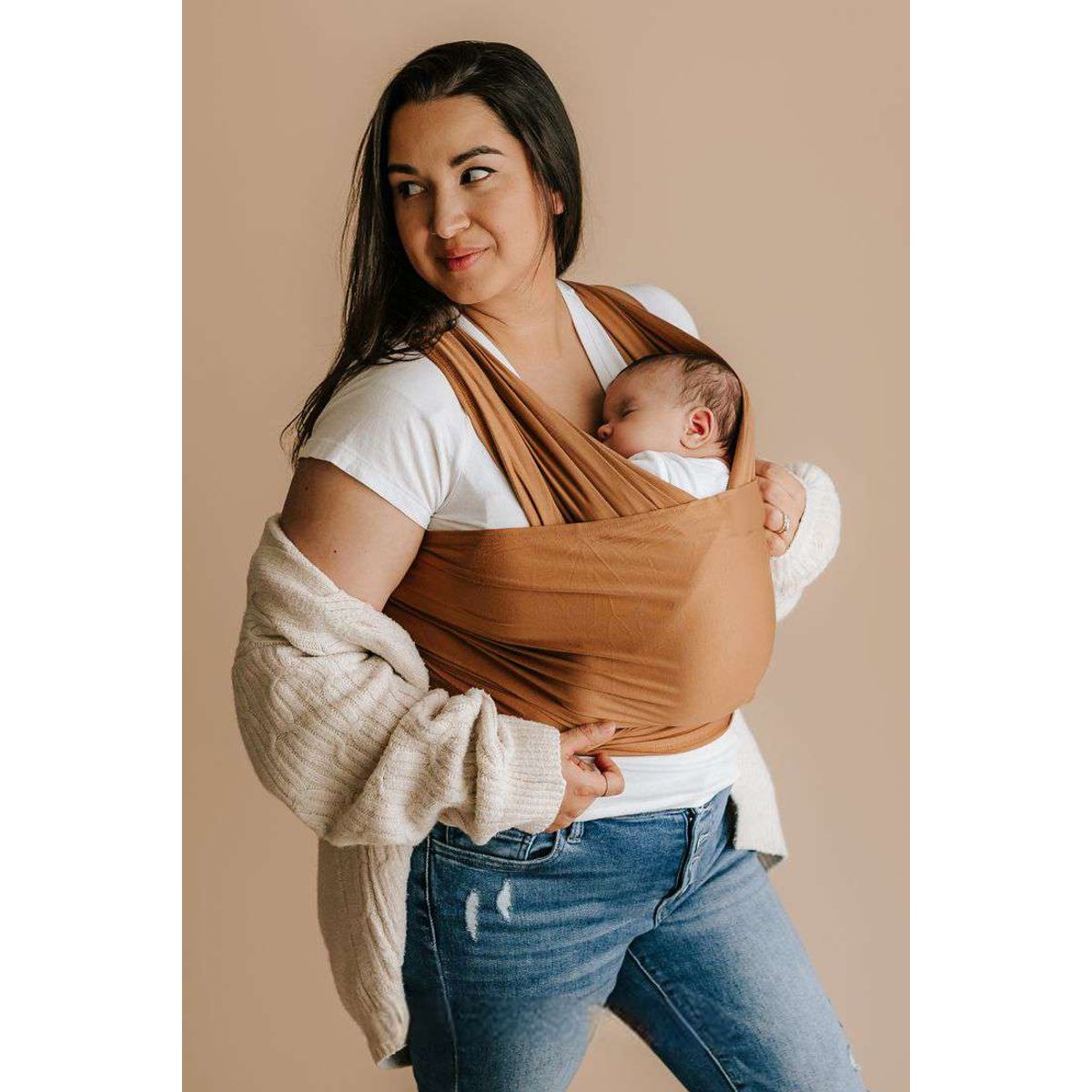 GENERICO - Fular NEW BORN Nemito 100% algodón BEIGE TOSTADO