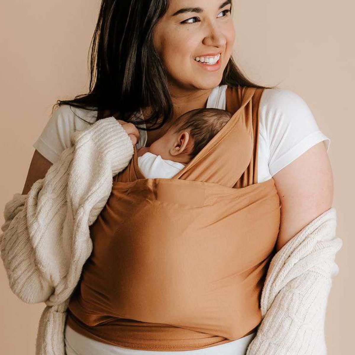 GENERICO - Fular NEW BORN Nemito 100% algodón BEIGE TOSTADO