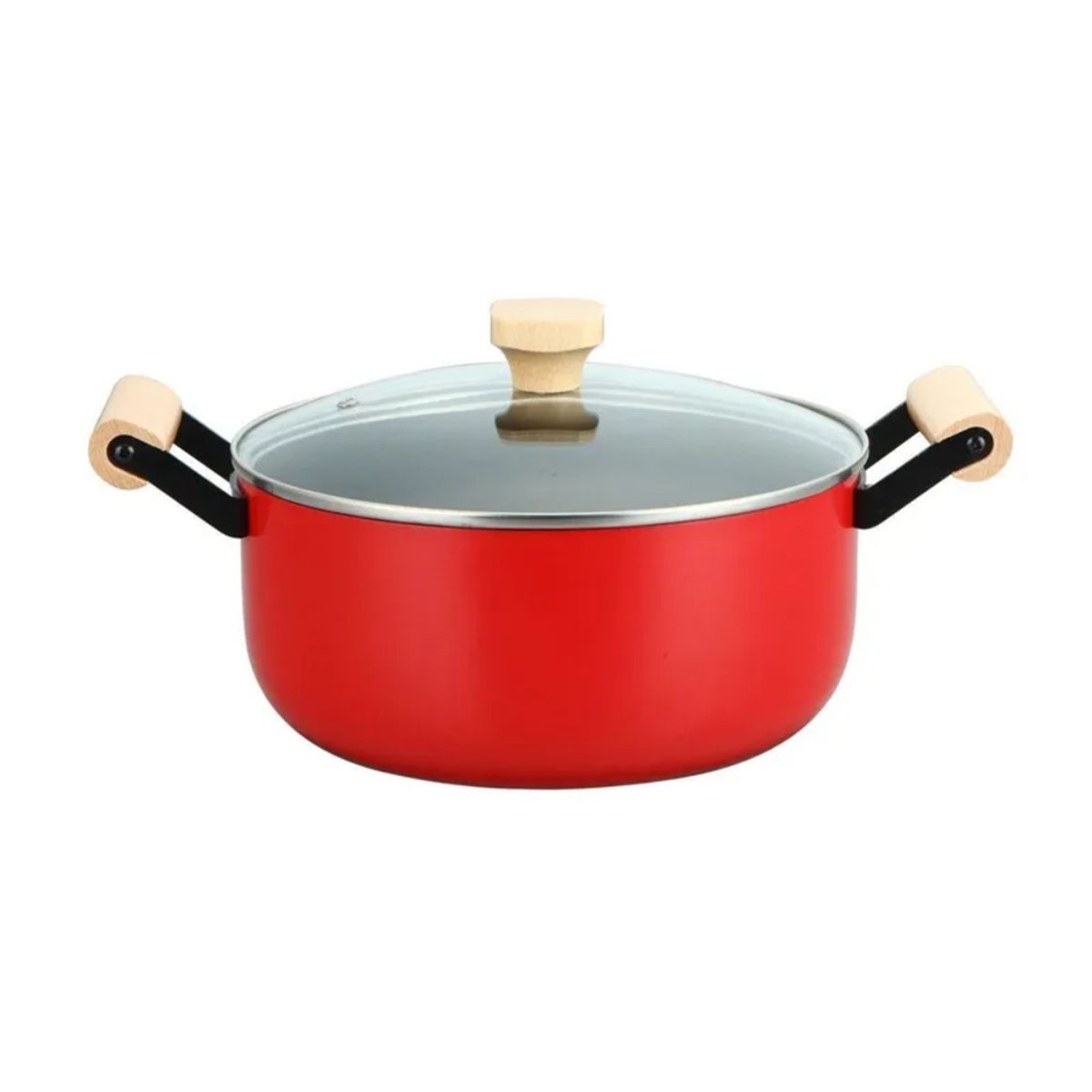 RECORD - Olla Antiadherente Raspberry N°22 Tapa Vidrio