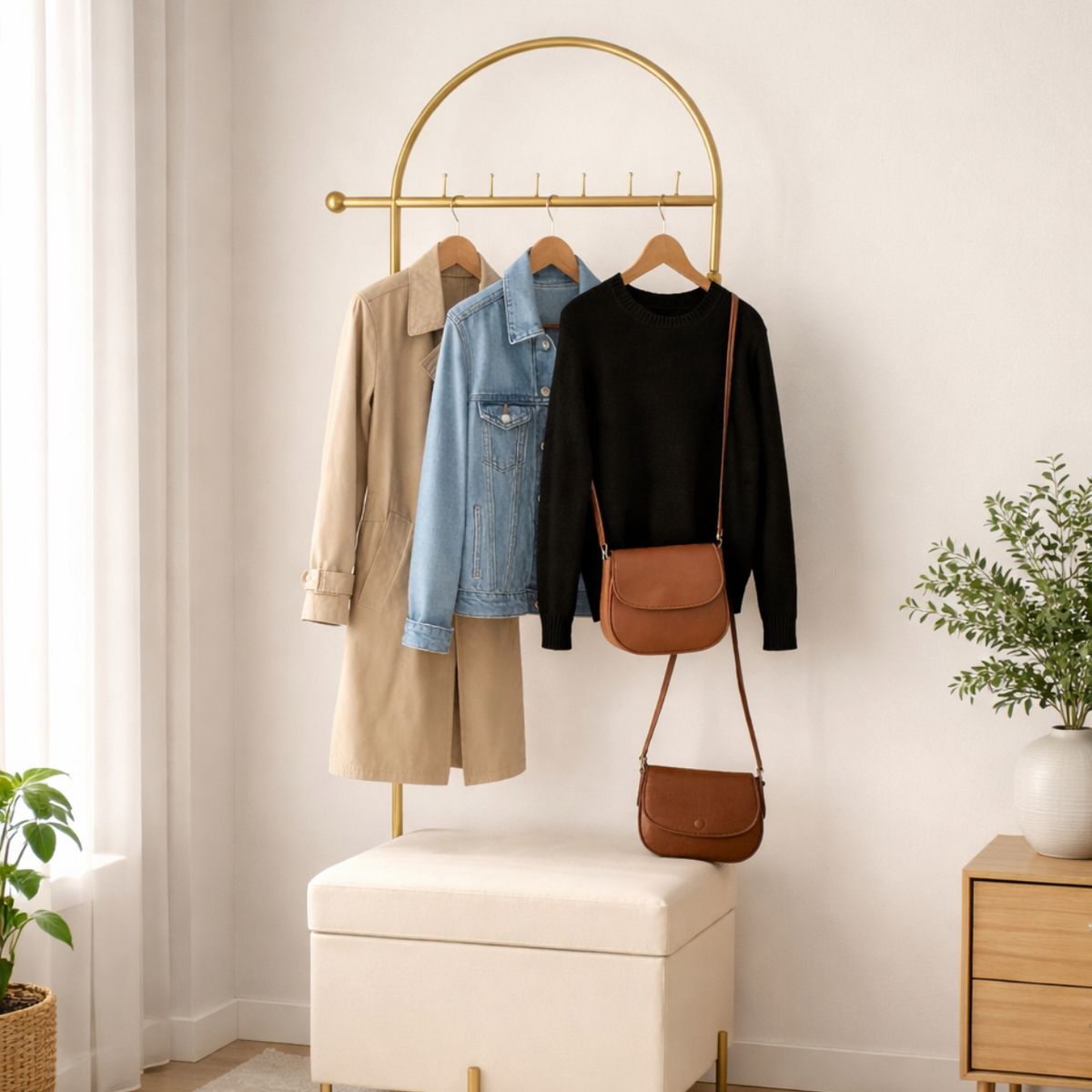 GENERICO - PERCHERO GLAM CON ASIENTO BAÚL INTERNO