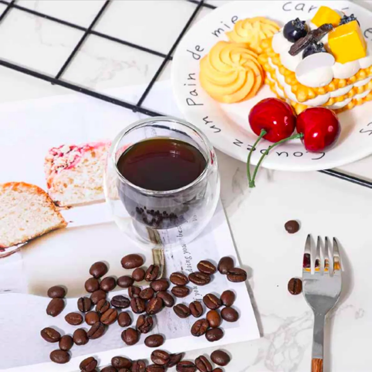 GENERICO - SET 4 VASOS DOBLE FONDO VIDRIO BOROSILICATO 250ML