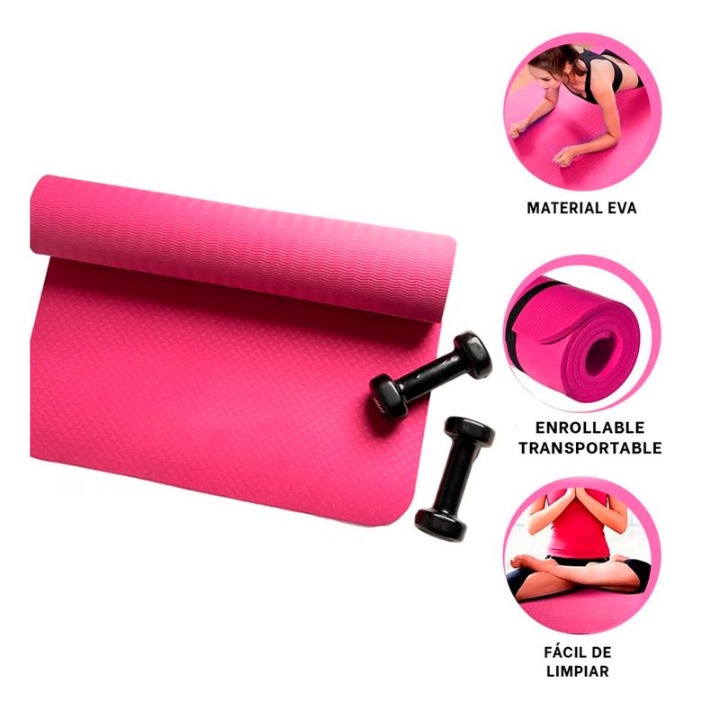 GENERICO - Pack2 Mat Superficie en Rosado 6mm Y+Banderitas Adhesivas