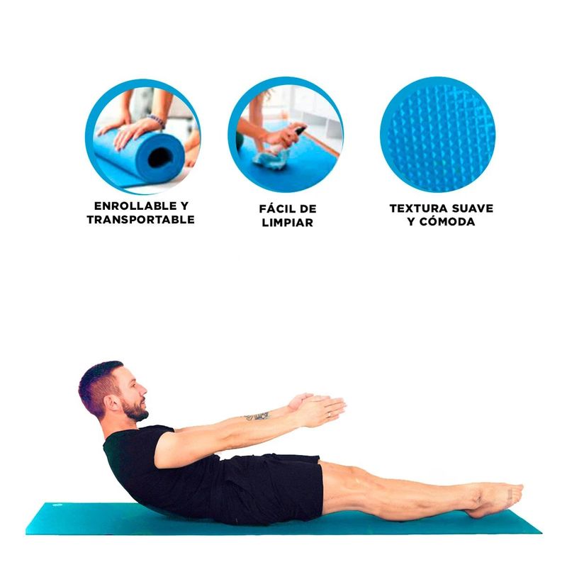 GENERICO - Pack6 Alfombra de Yoga Util en Color Celeste 8mm
