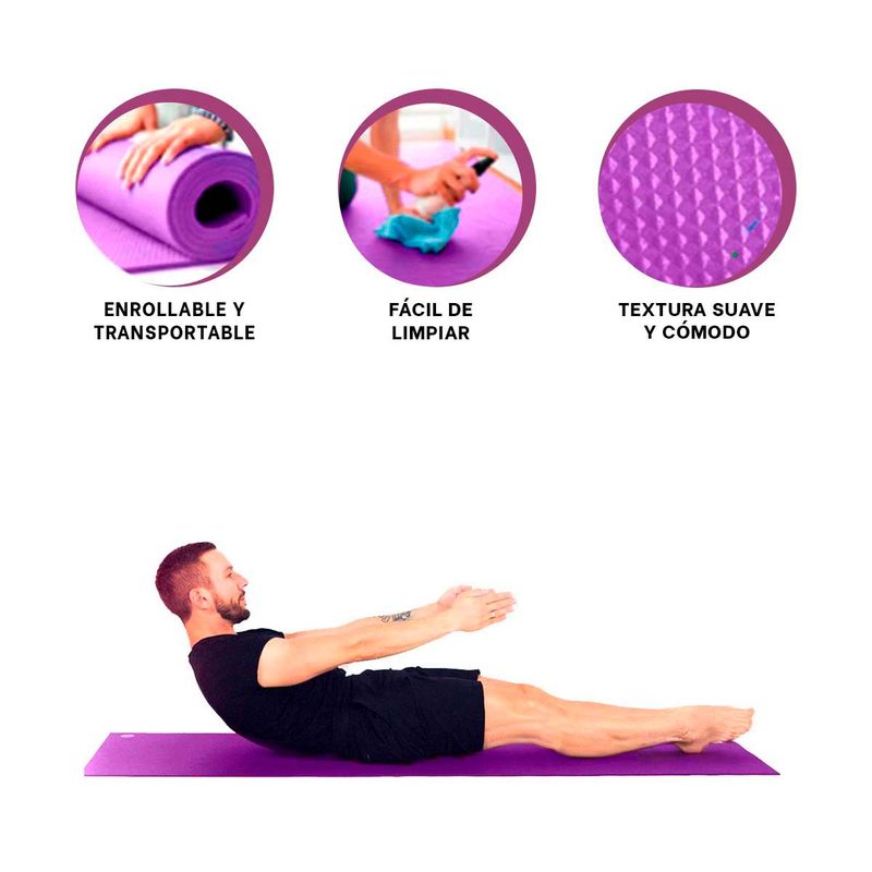 GENERICO - Pack6 Alfombra de Yoga Util en Tonalidad Lila 8mm
