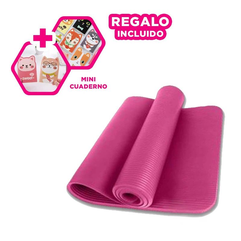 GENERICO - Pack12 Alfombra Yoga Util en Rosado 8mm Y+Regalo Agendita
