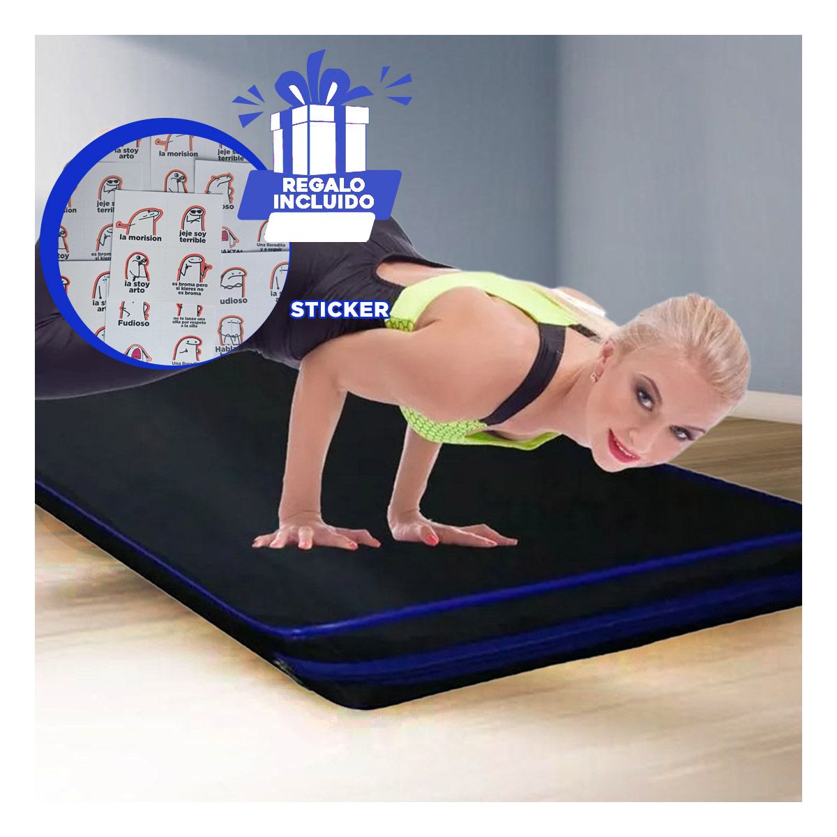 GENERICO - Colchoneta de Espuma en 15M Azul Y+Regalo Stickers